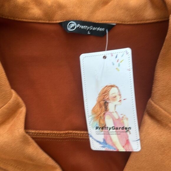 PRETTYGARDEN Fringe Faux Suede Leather Jackets Tassel Motorcycle Cropped Coat - Picture 14 of 15